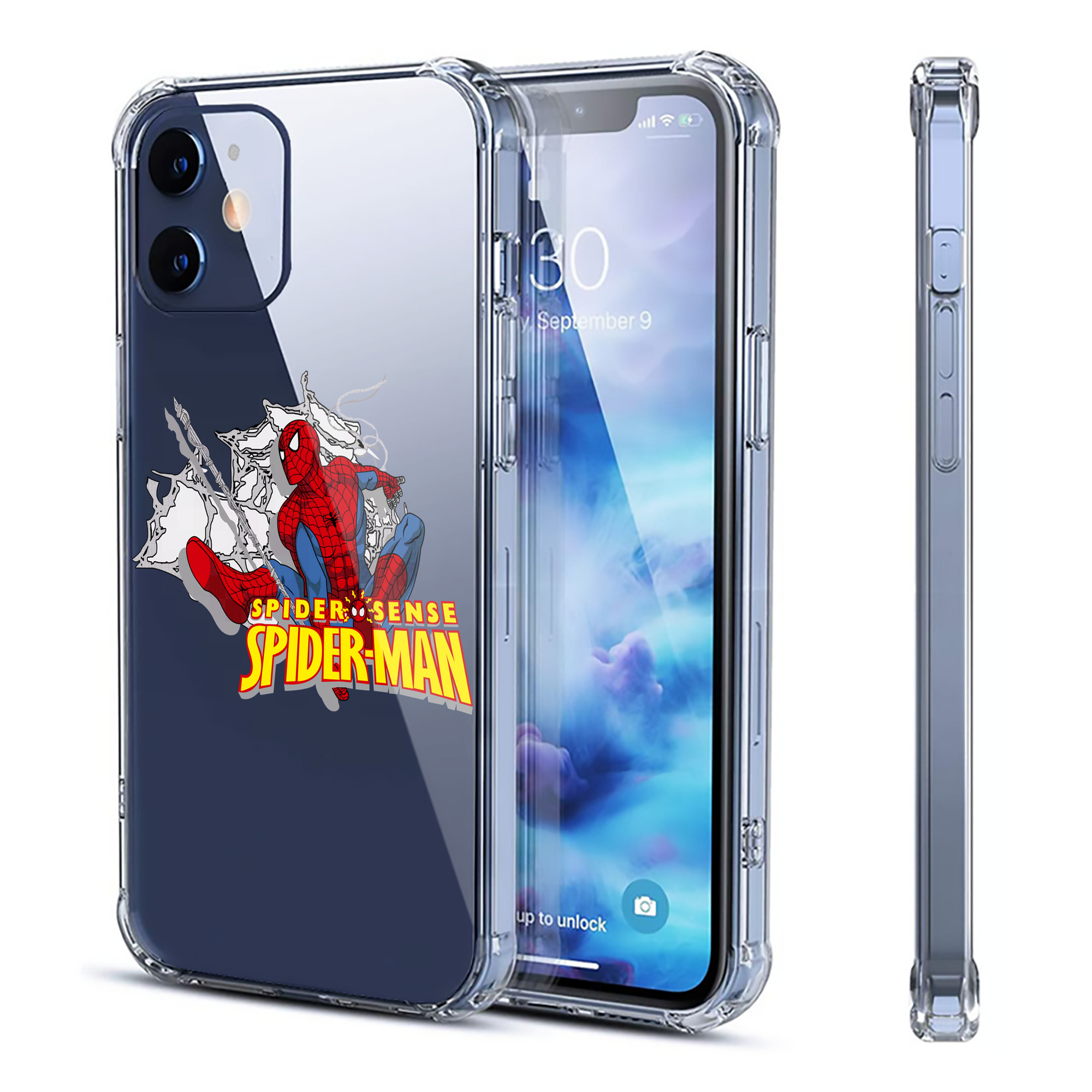 （画像用） Spider Man スパイダーマン 【iPhone 12シリーズ対応】透明スマホケース（クリアソフトケース）